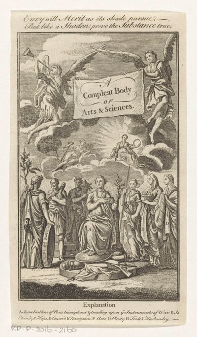 Triomf van Vrede Kompletní Body of Arts & Sciences (název na objektu) Titulní stránka: S.n., The Universal Magazin of Knowledge and Pleasure Vol III, 1748 od Anonymous