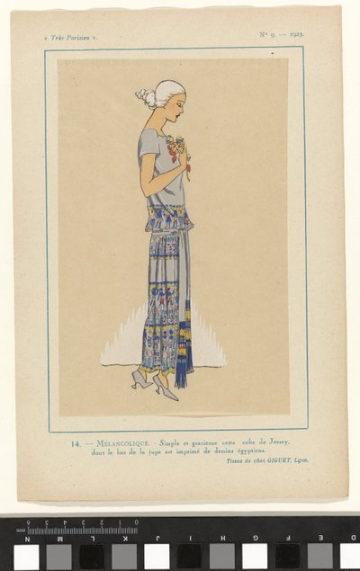 Velmi pařížský, 1923, č. 9: 14.- MELANCHOLIK. - Jednoduché a elegantní... od Anonymous