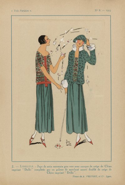 Velmi pařížský. Móda, elegance, elegance Velmi pařížský, 1923, č. 8: 2.- VÁŽKA. / Marocká saténová sukně... od Anonymous