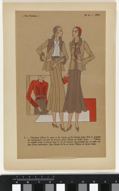 Velmi pařížský. Móda, elegance, elegance Velmi pařížský, 1931, č. 6: 2. - Okouzlující sportovní oblek... od Anonymous