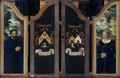 Dvě křídla triptychu s portréty Juliena de Brouckere a jeho manželky Elisabeth Canneel od Anonymous