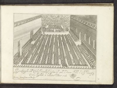 Vergadering v Sala del Maggior Consiglio Scènes uit het Venetiaanse leven (název série) Habiti d