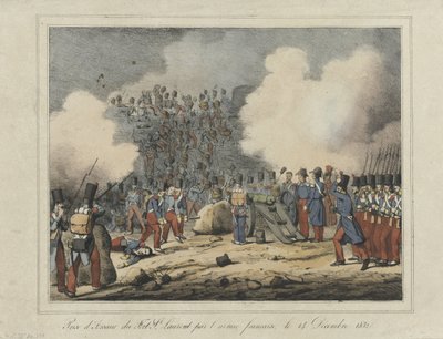 Verovering van de Lunet van Saint-Laurent, 1832 Útok francouzské armády na Fort St. Laurent, 14. prosince 1832 (název na předmětu) od Anonymous