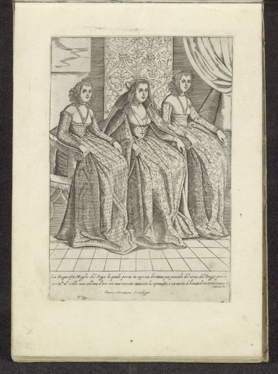 Vrouw van de doge se setkal s twee vrouwen Scènes uit het Venetiaanse leven (název série) Habiti d