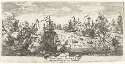 Zeeslag bij Beachy Head, 1690 Námořní boj proti Angličanům a Nizozemcům 10. července 1690 (název na předmětu) od Anonymous