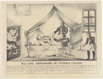 Ziekbed van generalaal Chassé, 1830 Dočasná nemoc generála Chassého (titul na objektu) od Anonymous