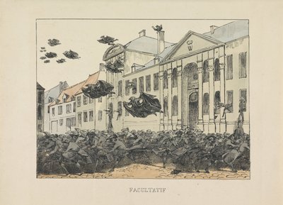 Černí havrani prchají z Collegium Philosophicum, 1829 Volitelné (název na objektu) od Anonymous