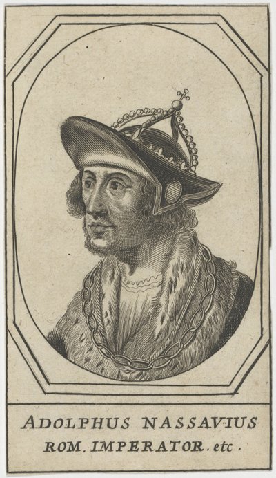 Adolphe de Nassau (1250-1298) – Adolf z Nassau, král Římanů, Anonym. Lept, rozměr: 10,8x6,2 od Anonymous Anonymous