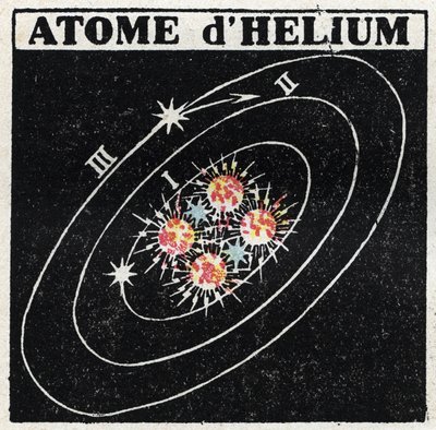 Atom a věda: Atom helia. Anonymní ilustrace z roku 1925. Soukromá sbírka. od Anonymous Anonymous