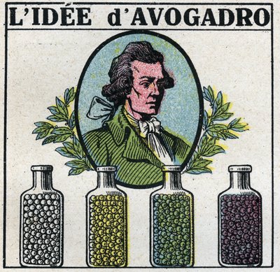 Atomy: Idea Amedea Avogadra (1776-1856). Anonymní ilustrace z roku 1925. Soukromá sbírka. od Anonymous Anonymous