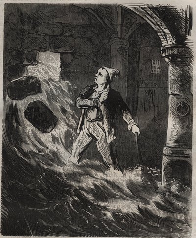 Pokus o útěk z Toulon Bagne v 19. století. Rytina do „Historie trestanců od jejich vzniku až po současnost“ (1877) od Pierra Zacconeho (1817-1895) (Colonia Penale - Trestná kolonie). Soukromá sbírka. od Anonymous Anonymous