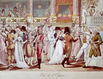 Plesová maska v pařížské opeře. Litografie Bosio. Paříž 19. století, Musee Carnavalet od Anonymous Anonymous