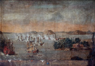 Bitva o Hogland - Během Velké severní války, námořní bitva 22. července 1713 mezi Švédskem a Ruskem - Bitva o Hogland 22. července 1713 - Obraz od neznámého umělce od Anonymous Anonymous