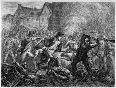 Bitva u Le Mans v roce 1793 během války o Vendee. Rytina z roku 1866 v „Histoire de la Revolution francaise““ od Adolphe Thierse. Soukromá sbírka. od Anonymous Anonymous