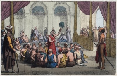 Bráhmani zpívají chválu bohu Rámovi - Brahmanes zpívají chválu boha Ráma - rytina z „“ Zvyků a tradic všech národů vesmíru. To je historie vlády, zákonů, milicí, náboženství všech národů od nejvzdálenějších od Anonymous Anonymous