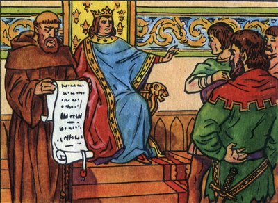 Karel IV. Bel (1294-1328) vnutil vrchnosti svou vůli. Anonymní ilustrace ve „Sbírce panovníků a hlav států Francie““. 20. století. Soukromá sbírka. od Anonymous Anonymous