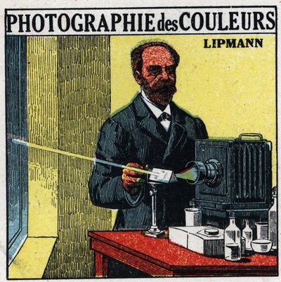 Barevná fotografie: postup vynalezený Gabrielem Lippmannem (1845-1921) v roce 1891. Anonymní ilustrace z roku 1925. Soukromá sbírka. od Anonymous Anonymous