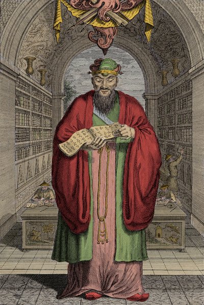 Konfucius (551-479) př. Kr. rytina - Konfucius (nebo Kong Fu Zi nebo KongZi) (551-479 př.nl). od Anonymous Anonymous
