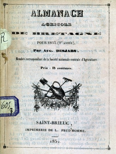 Obálka Almanachu Agricole de Bretagne od Anonymous Anonymous