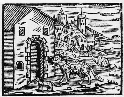 Ďábel a čarodějnice se mění ve vlka a kočku - „“ Compendium Maleficarum””, pojednává o čarodějnicích, jejich zlu a jejich údělech od Francesca Maria Guazzo nebo Guaccia nebo Guaccius (15?? -16??) 1608 Soukromá sbírka od Anonymous Anonymous