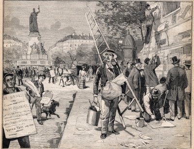 Zobrazení během volebního období ve Francii. Rytina v „“Le Petit Parisien““ dne 20.08.1893. od Anonymous Anonymous