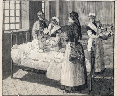 Distribuce hraček veřejně prospěšným dětem na Nový rok. Rytina v „“Le Petro Parisien““ 8.1.1893. Soukromá sbírka od Anonymous Anonymous