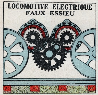 Elektrické dráhy: falešná náprava elektrické lokomotivy. Anonymní ilustrace z roku 1925. Soukromá sbírka. od Anonymous Anonymous