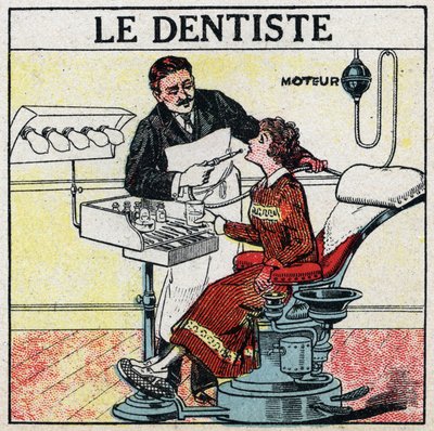 Elektrické nářadí: zubař. Anonymní ilustrace z roku 1925. Soukromá sbírka. od Anonymous Anonymous