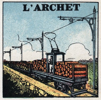 Elektrické tramvaje: příď. Anonymní ilustrace z roku 1925. Soukromá sbírka. od Anonymous Anonymous