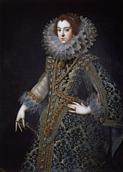 Elisabeth de France, nazývaná také Elisabeth de Bourbon - Portrét Alžběty Francouzské (1602-1644), královna choť Španělska od Anonymous, c. 1620 - Olej na plátně od Anonymous Anonymous