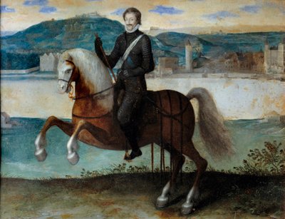 Jezdecký portrét Jindřicha IV. (1553-1610) před Paříží (1594). Anonymní malování. h s/měď. Rozměr: 0,25 x 0,31 m. Paříž, Musee Carnavalet od Anonymous Anonymous