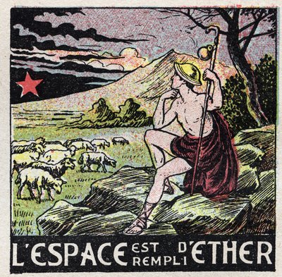 Éter (materiál): prostor je vyplněn éterem. Pastýř z antiky uvažující o obloze. Anonymní ilustrace z roku 1925. Soukromá sbírka. od Anonymous Anonymous