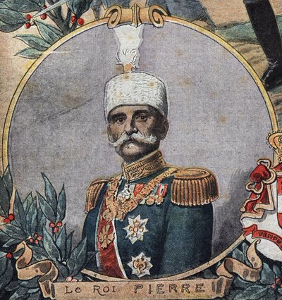 První světová válka 1914-1918 (14-18): Portrét Petra I. Srbska (Peter Karadordevic nebo Karageorgevič od Anonymous Anonymous