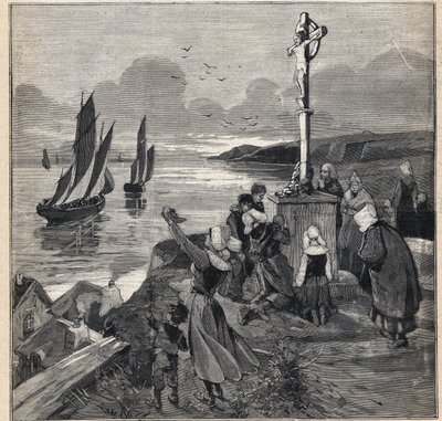 Rybaření na Islandu: rybáři opouštějí Bretaň. Rytina v „“Le Petit Parisien““ dne 12.03.1893. od Anonymous Anonymous