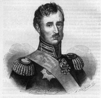 Frederick William II Pruský - Portrét Frederika Guillauma II (Frederick William) (1744-1797), pruského krále - rytina v „Histoire des Girondins“ od Alphonse de Lamartine (1790-1869) 1865-1866 - soukromá sbírka od Anonymous Anonymous