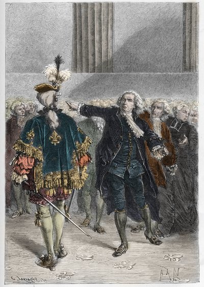 Francouzská revoluce - zasedání generálních stavů 23.6.1789: Honore Gabriel (Honore-Gabriel) Riqueti, hrabě z Mirabeau (1749-1791) na adresu Henriho Evrarda (Henri-Evrard), markýze z Dreux Breze (Dreux-Breze) (1762-1829) - Generální stavy ve Versailles od Anonymous Anonymous