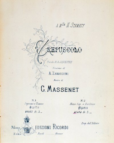 Frontispice of Crepuscule, pastorační báseň č. 5 od Julese Masseneta od Anonymous Anonymous