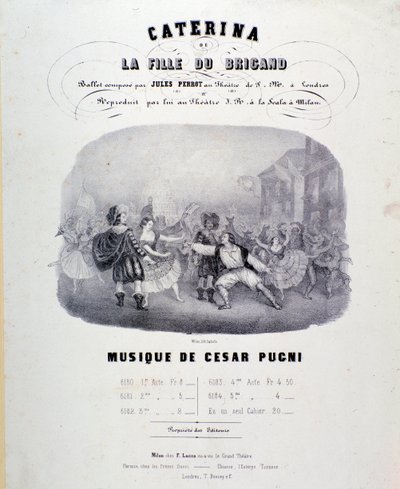 Frontispis pro hudbu Catarina nebo dcera bandity od Pugniho pro reprezentaci v Teatro alla Scala (1847) od Anonymous Anonymous