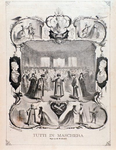 Frontispis z partitury Tutti v masce, opera Carla Pedrottiho od Anonymous Anonymous