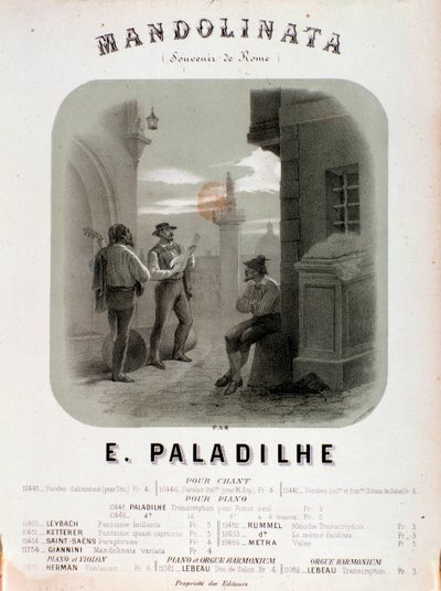 Frontispis partitury Mandolibata od E Paladilhe od Anonymous Anonymous