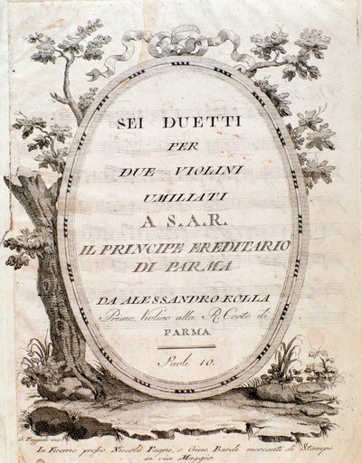 Frontispis partitury Šest duetů pro dvoje housle od Rolly od Anonymous Anonymous