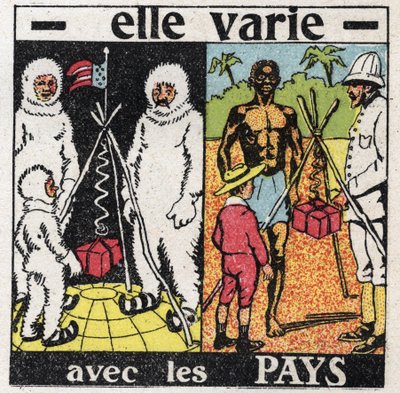 Zrnitost: liší se v jednotlivých zemích. Měření gravitace s pružinou na pólu a následně v Ekvádoru. Anonymní ilustrace z roku 1925. Soukromá sbírka. od Anonymous Anonymous
