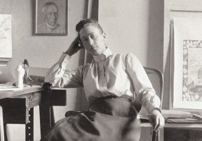 Hilma af Klint ve svém ateliéru v Hamngatan, Stockholm, cca 1895 (fotografie) od Anonymous Anonymous