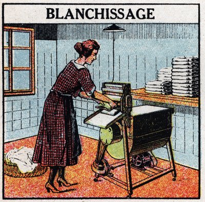 Využití elektřiny v domácnosti: bílení. Anonymní ilustrace z roku 1925. Soukromá sbírka. od Anonymous Anonymous