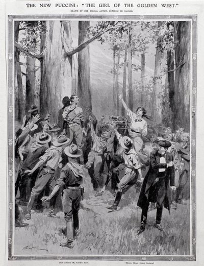 Ilustrace pro The Girl of the West, opera Puccini od Anonymous Anonymous