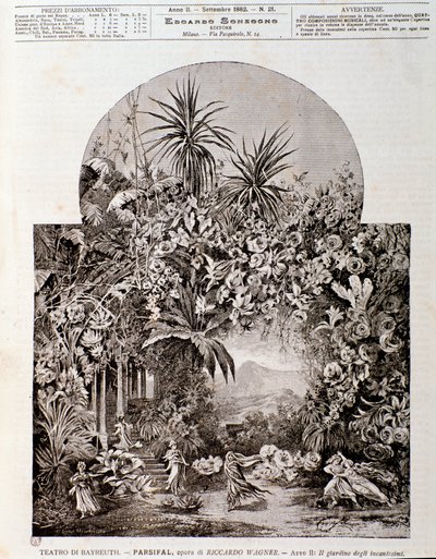 Ilustrace k opeře Parsifal od Wagnera, zastoupená v roce 1882 v divadle v Bayreuthu od Anonymous Anonymous