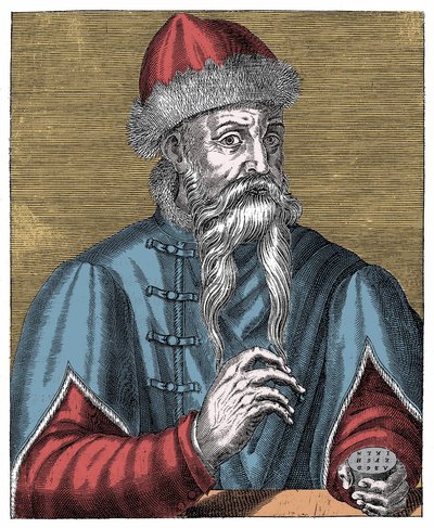Johann Gutenberg, německý tiskař a zlatník od Anonymous Anonymous