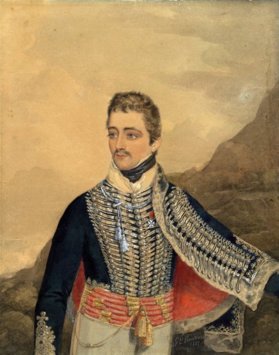 Jozef Antoni Poniatowski (1763-1813) - Princ Jozef Poniatowski - Anonym - 1807 - Akvarel, kvaš na papíře - 26,5x21 - Soukromá sbírka od Anonymous Anonymous