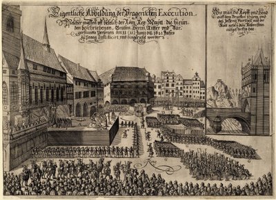 Třicetiletá válka - Poprava 27 C českých pánů na Staroměstském náměstí v Praze 21. června 1621 - Poprava 27 protestantských vůdců na Staroměstském náměstí v Praze 21. června od Anonymous Anonymous