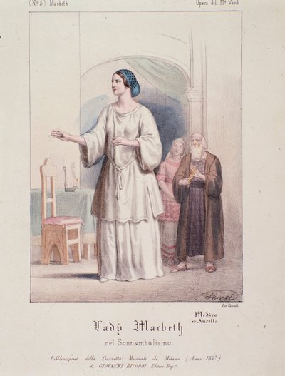 Postava Lady Macbeth v Macbeth, opeře Giuseppe Verdiho od Anonymous Anonymous